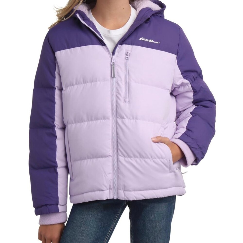 Eddie Bauer Quilted Down Jacket-Heavyweight- Insulated Hooded Coat Size XL (16)